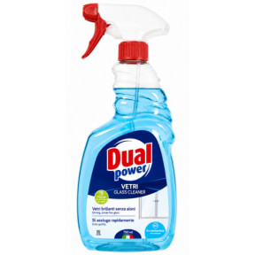 Средство для очистки стекол и зеркал Dual Power Vetri Glass Cleaner с аммиаком, 750 мл